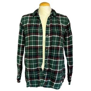 Green Medium American Eagle Boyfriend Fit Flannel Shirt